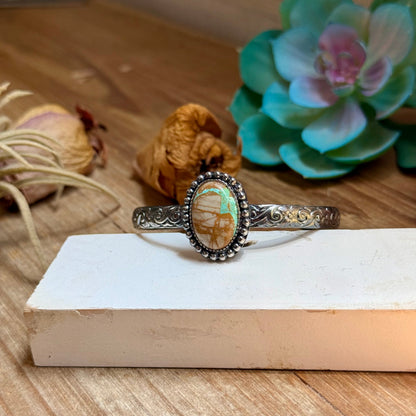 MJ Royston Turquoise Sterling Silver Cuff – Medium Stone
