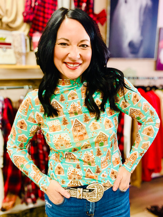 Gingerbread Delight Mesh Top