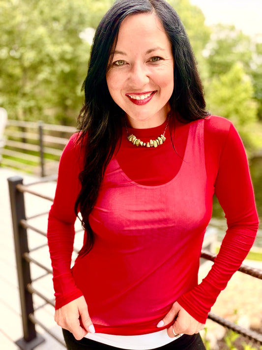 Meshed Out In Red - Mesh Top