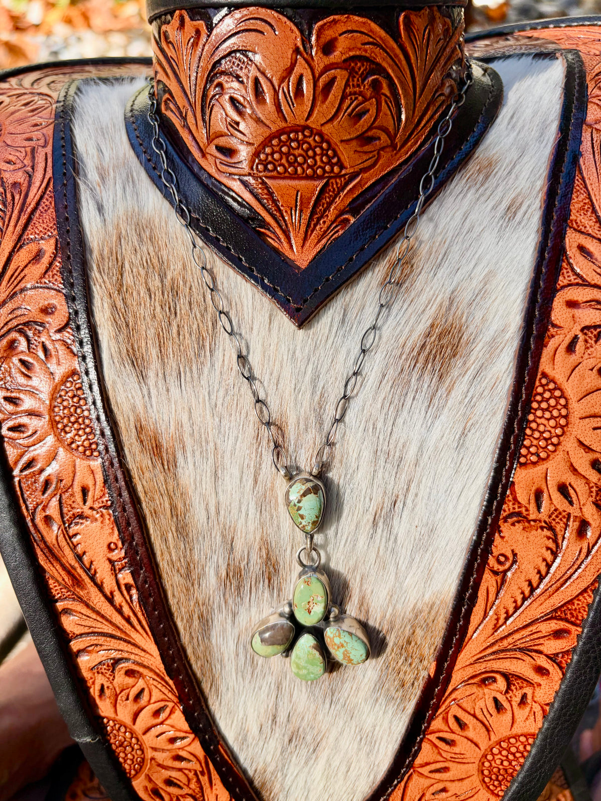 Green Machine Kingman Cluster Necklace