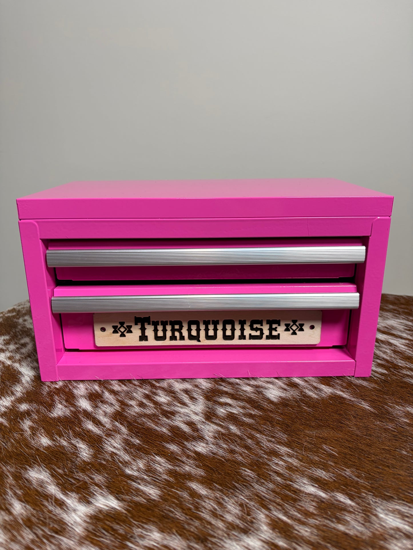 2 Drawer Turquoise Toolbox | Jewelry Organizer