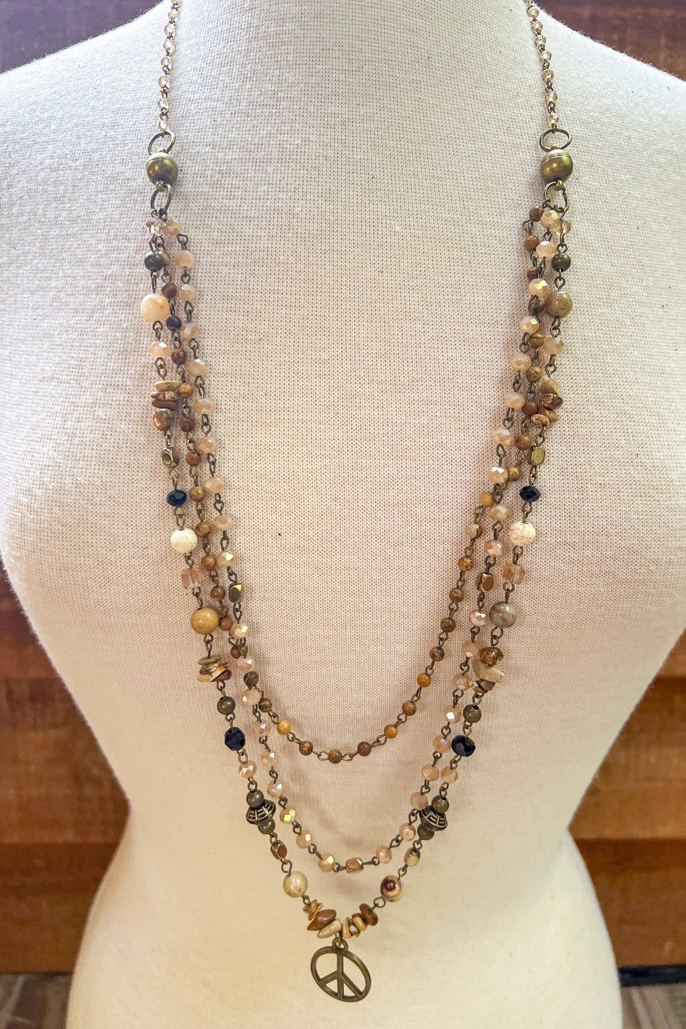 Laurie Beaded Peace Necklace