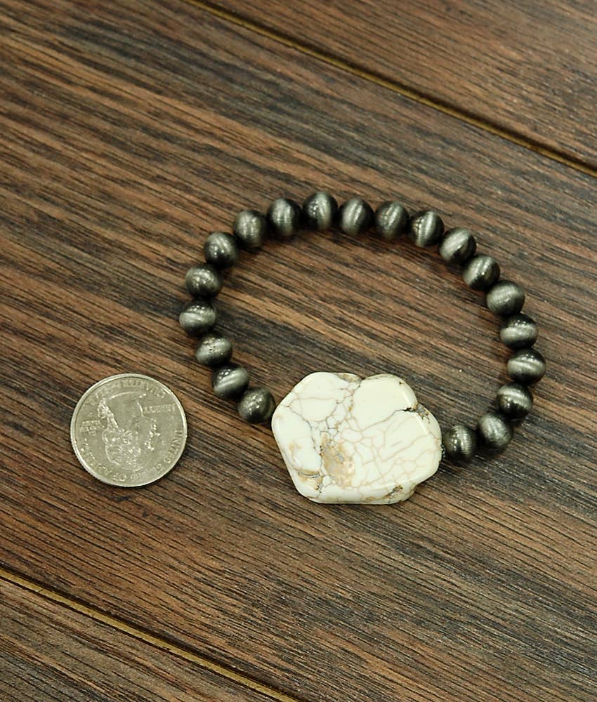 White Slab Stretch Bracelet