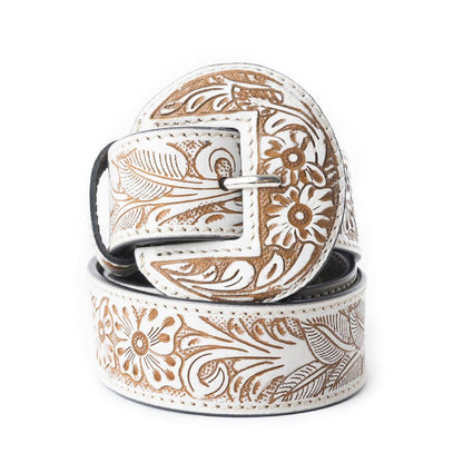 Bronc Ready Tooled Leather Belt