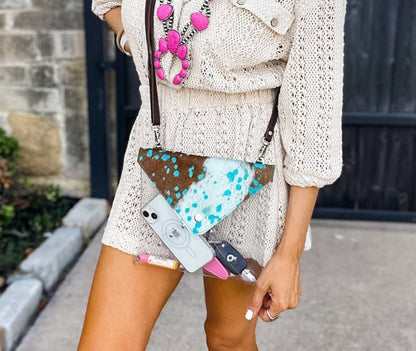 Western Cowhide Hairon Clear Crossbody Purse