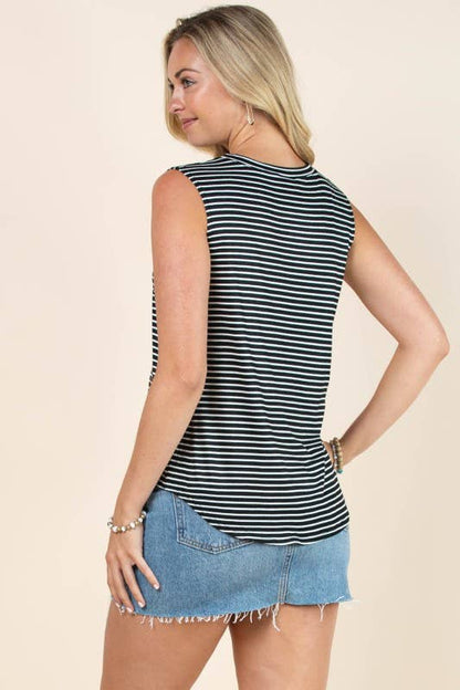 Howdy Rowdy Striped Tank Top
