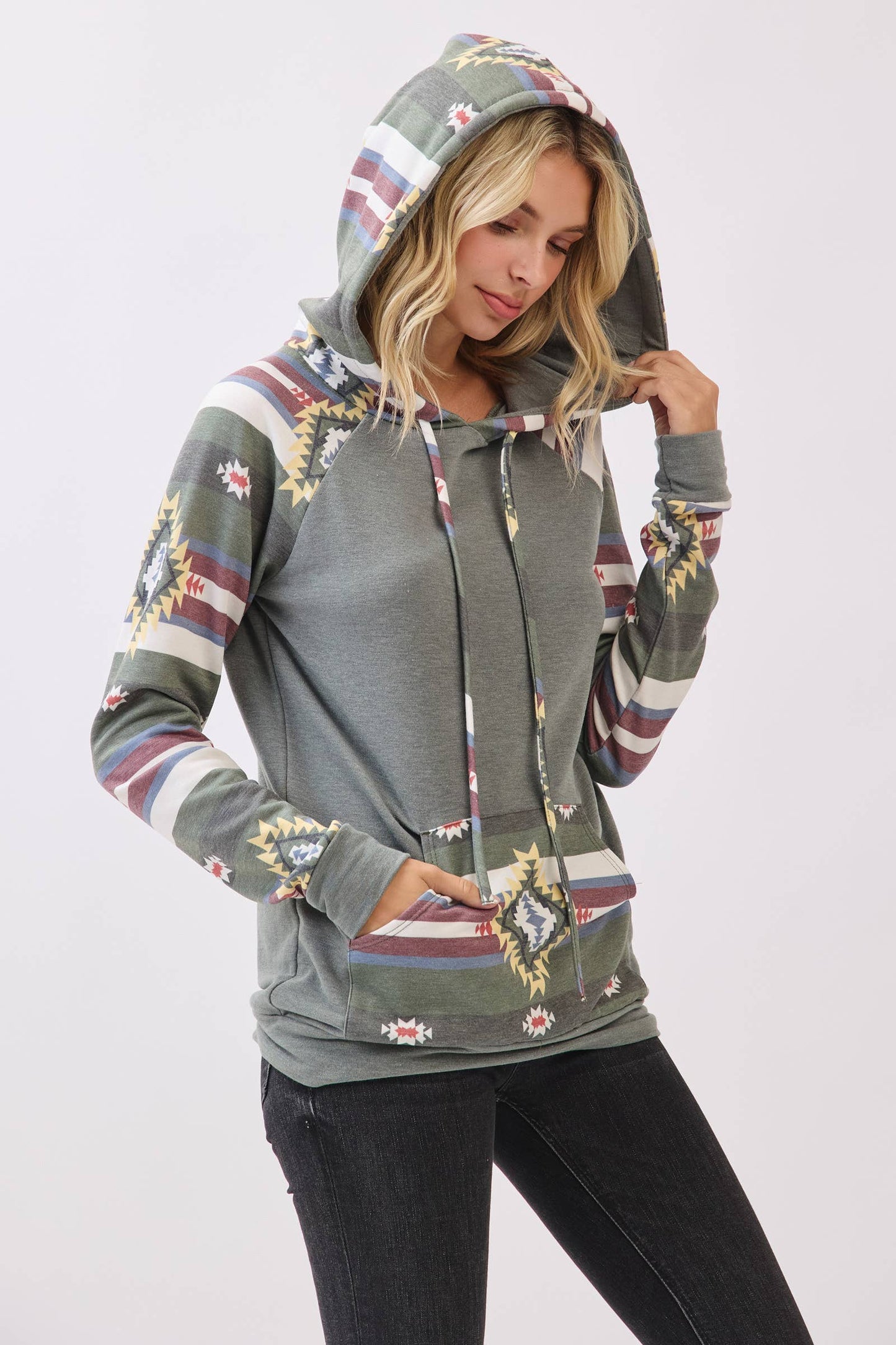 Fall oLIVE aZTEC Hoodie