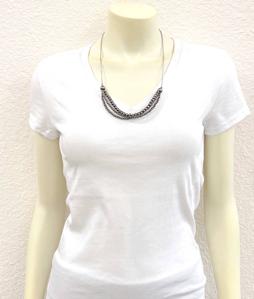 3 - Strand Navajo Bead Necklace - Roaming Gypsy Boutique
