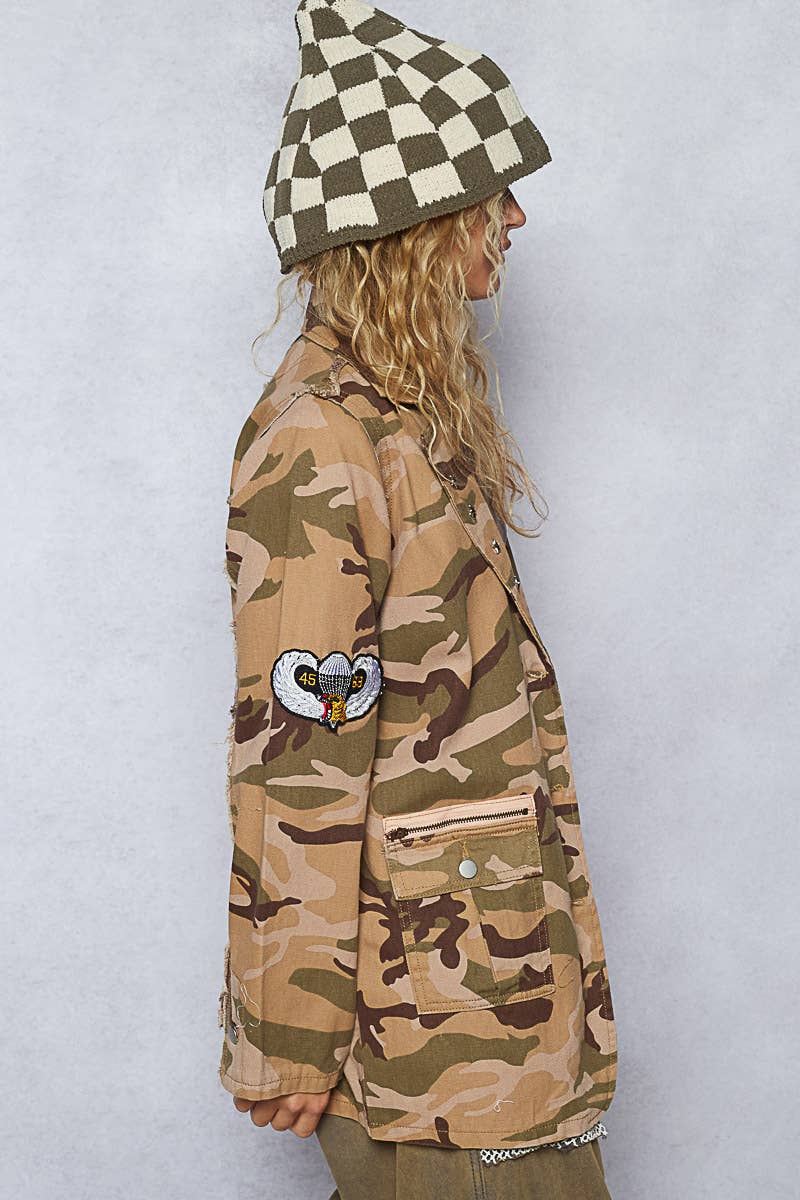 Gypsy Camo Patch Sleeve Blazer