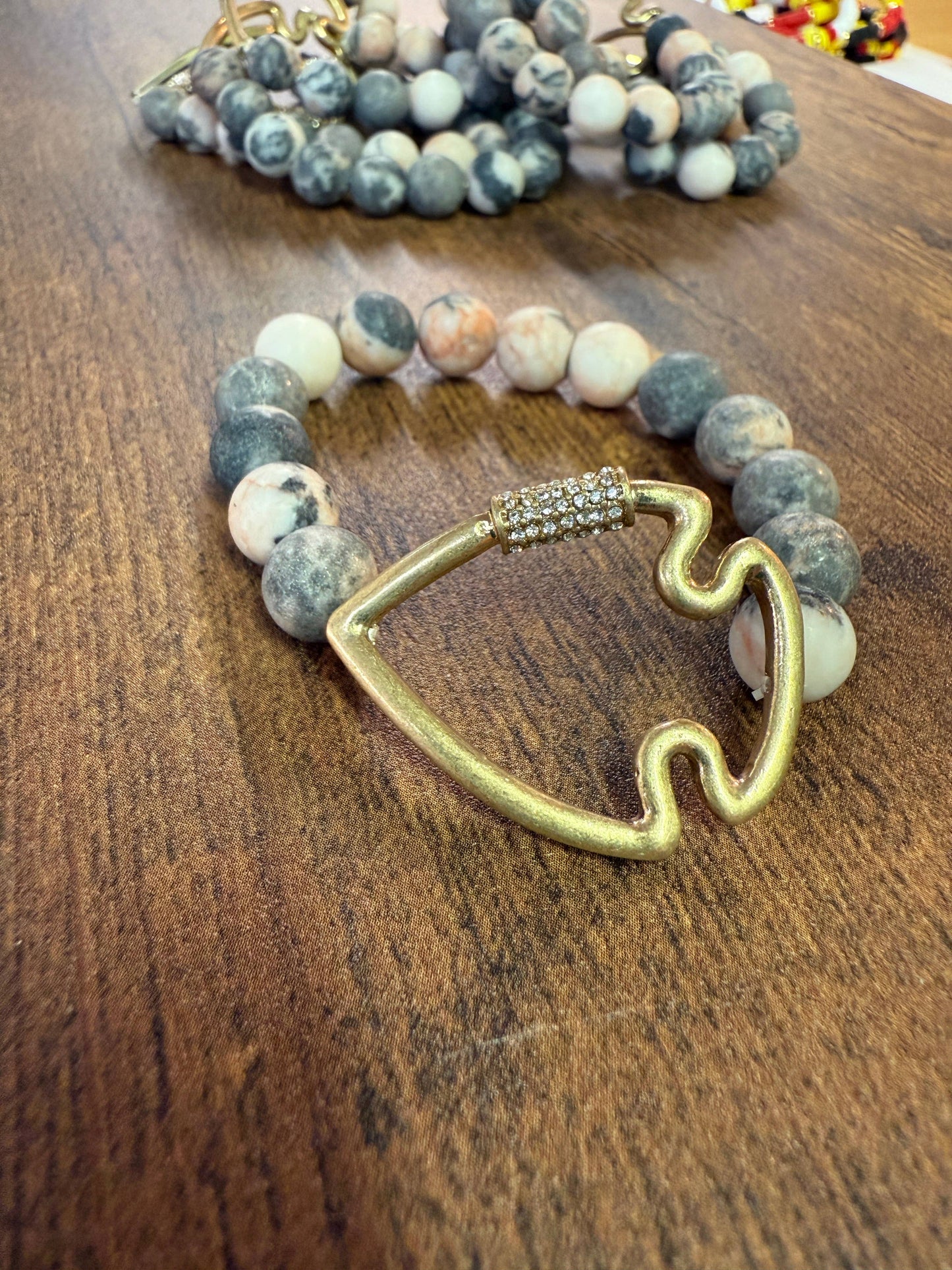 Bling Arrowhead Chunky Stone Stretch Bracelet