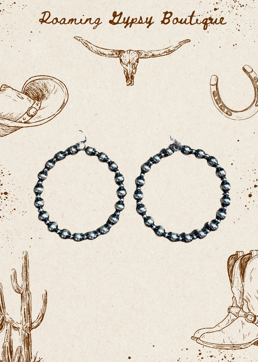Hoops Sterling Silver Pearls earrings 6 and 3 mm
