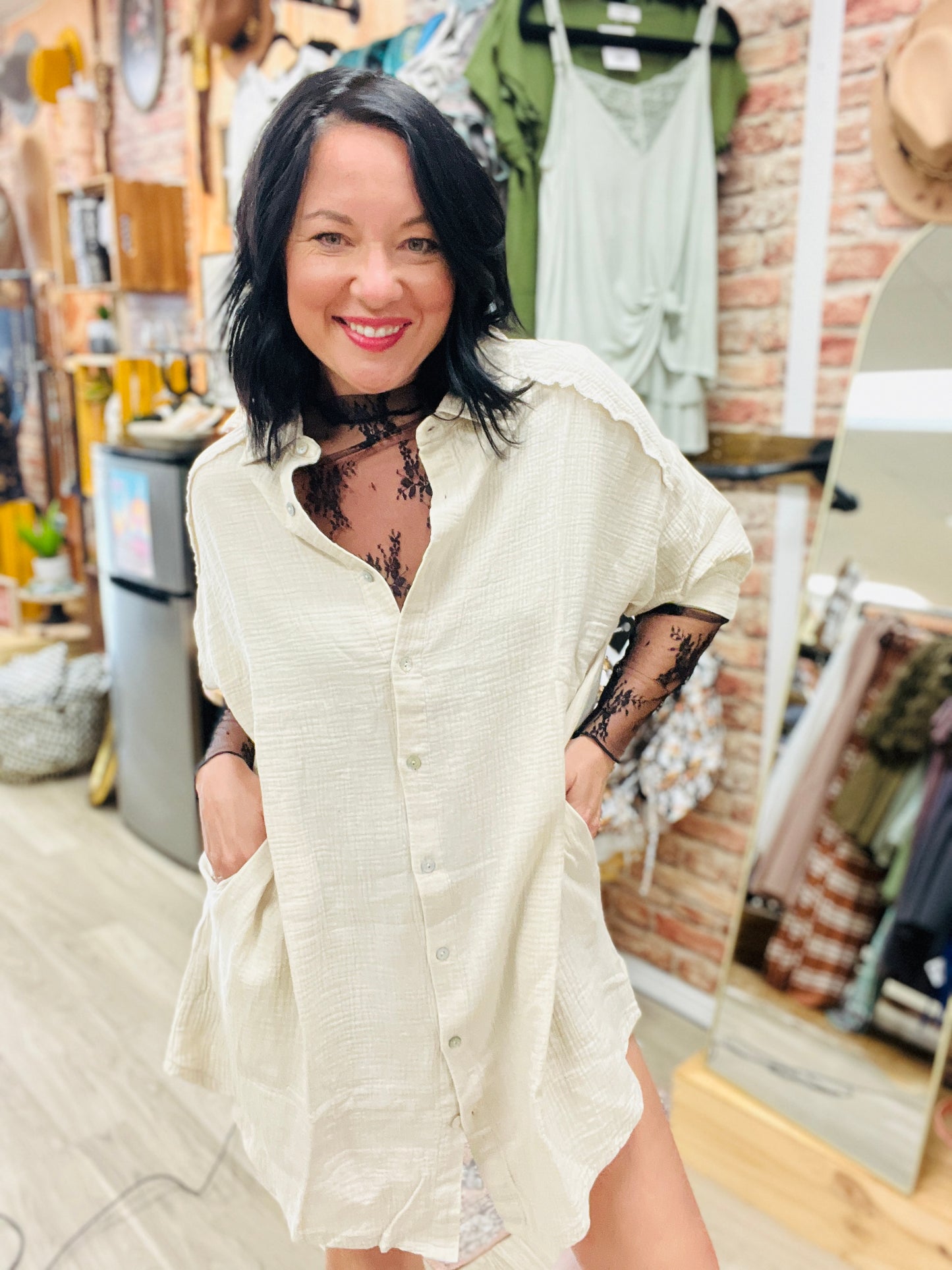 Linen Sands Shirt Dress
