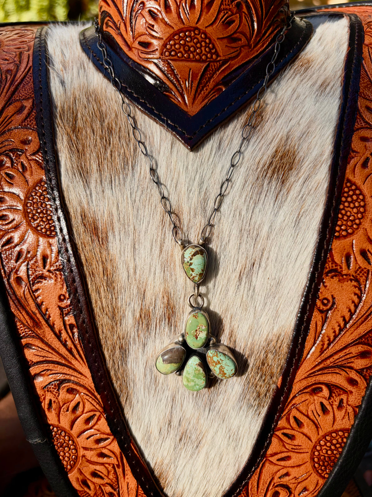 Green Machine Kingman Cluster Necklace