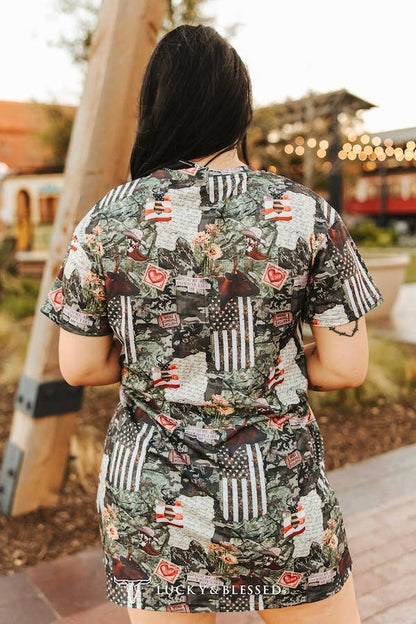 Camo Collage T-Shirt Dress