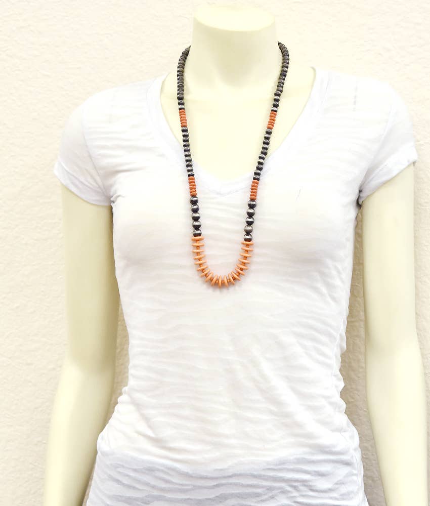 30" Annie Orange Bead Necklace