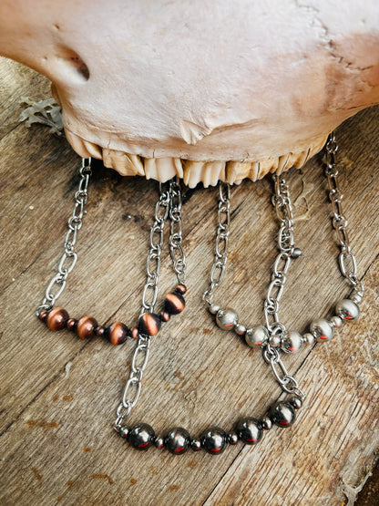 Feisty Chunky Chain Pearl Necklace