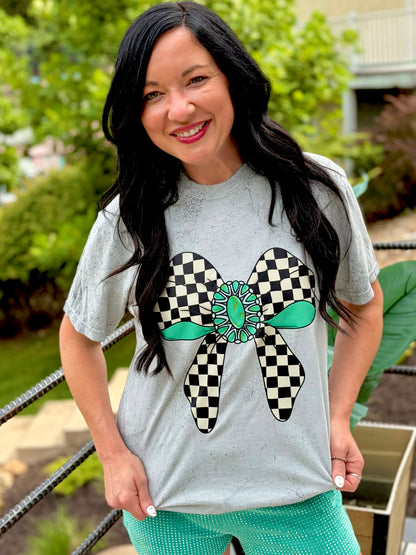 Check Western Bow Tee
