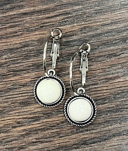 1" 10mm Turquoise Hoop Earrings