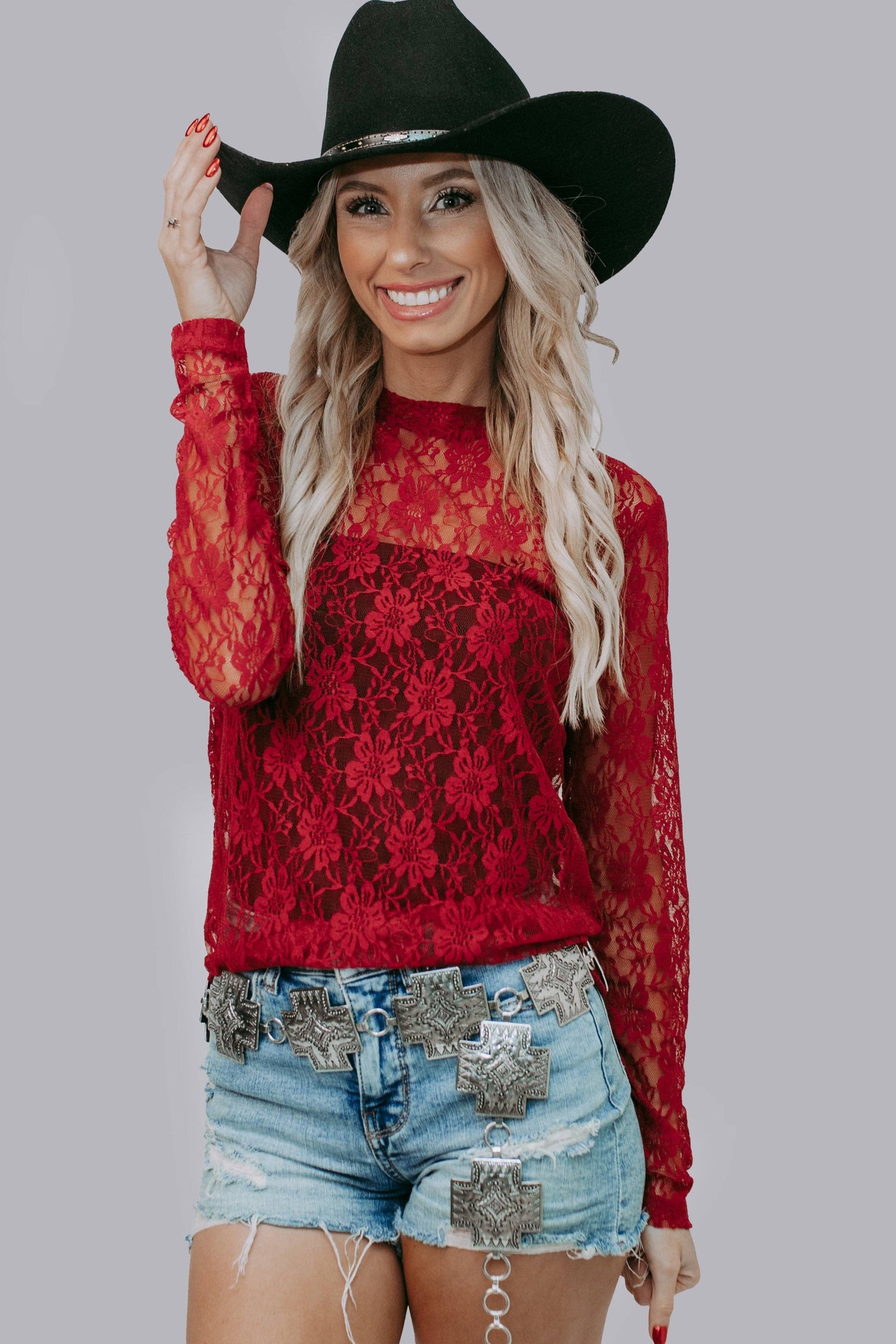 KC Red Lace Lover Top