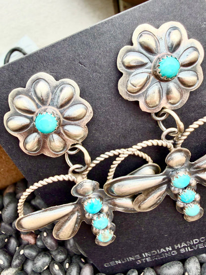 Gabriele Yazzie - Dragonfly Turquoise Earrings