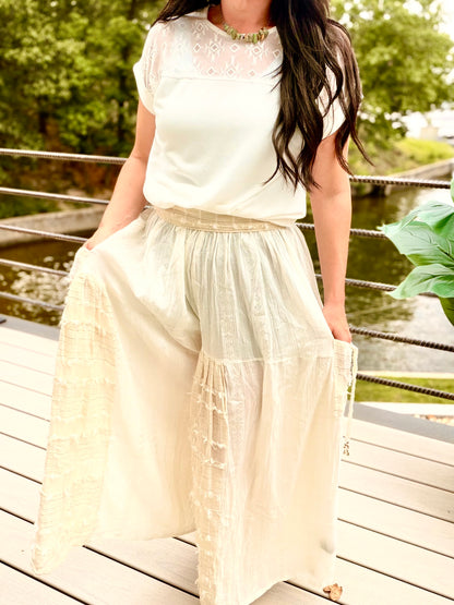 Boho Shell Ruffle Pants