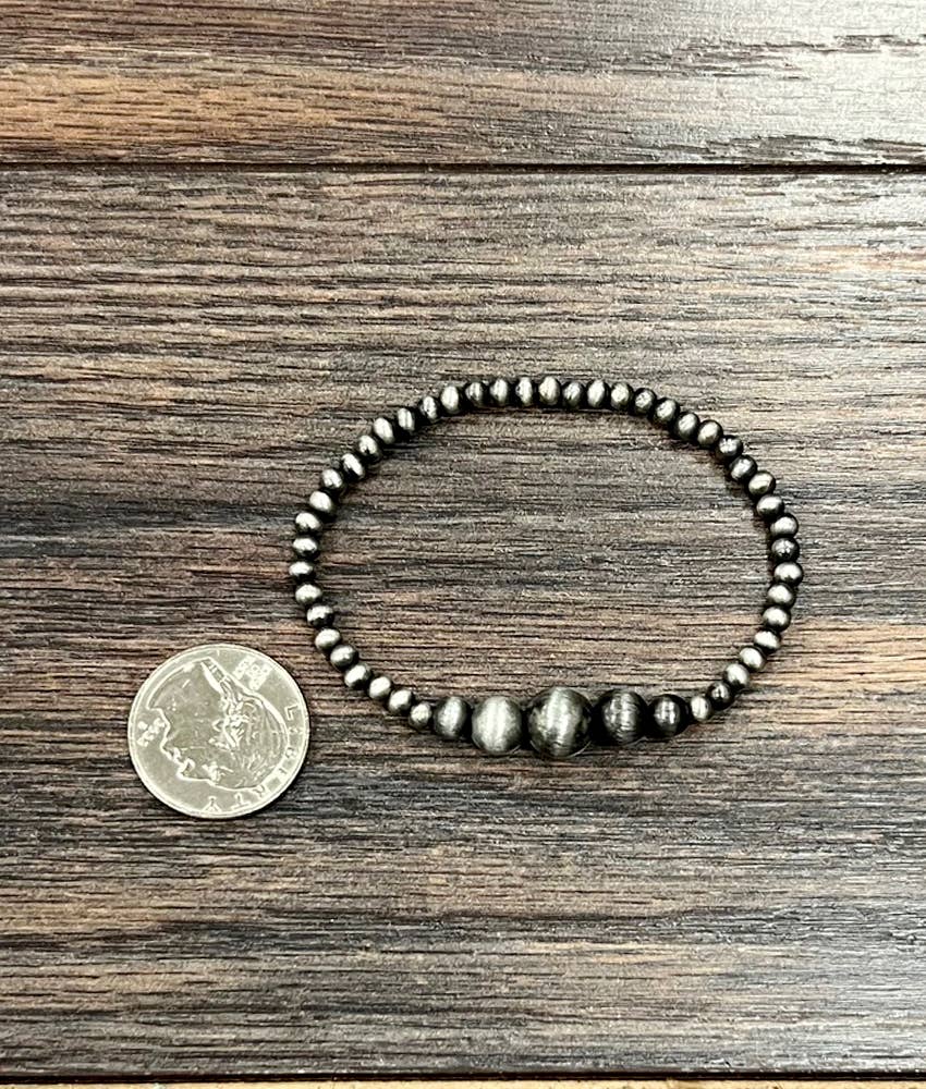 True Turq Navajo Bead Stretch Bracelet
