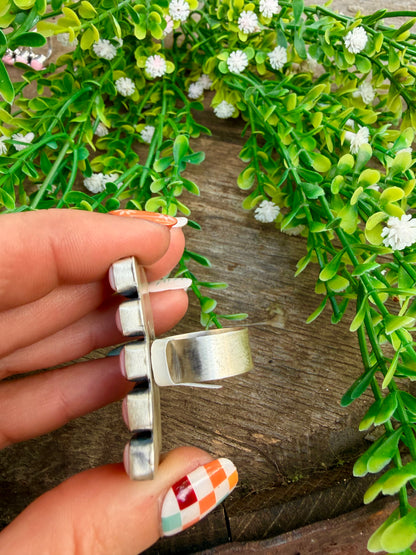 Mega Pink Conch Checker Ring