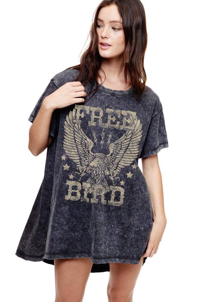Free Bird Vintage Graphic Tunic Top