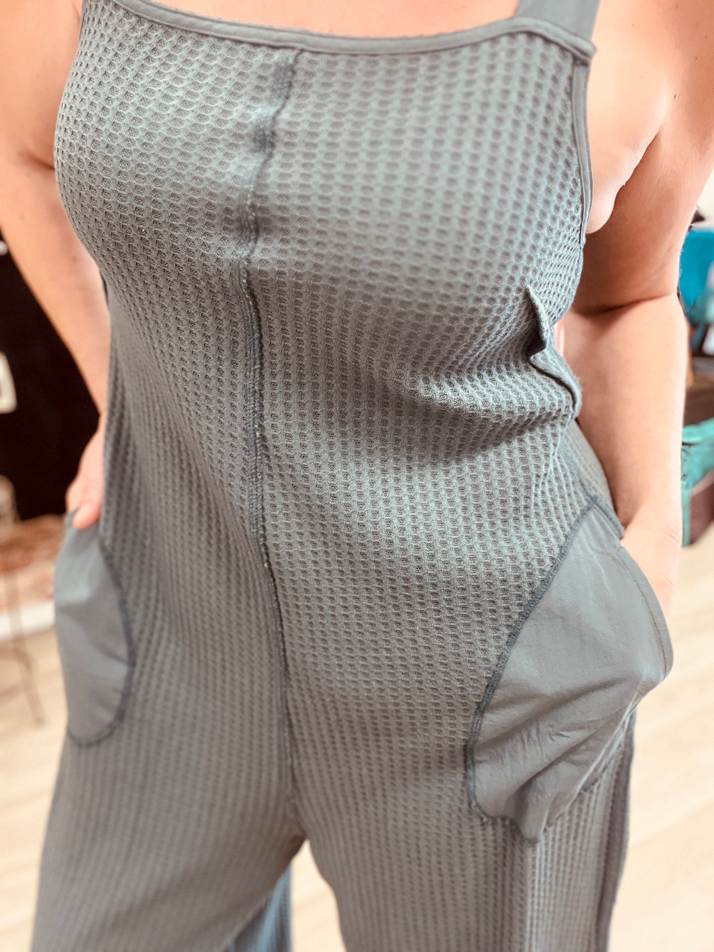 Summer Waffle Knit Jumpsuit