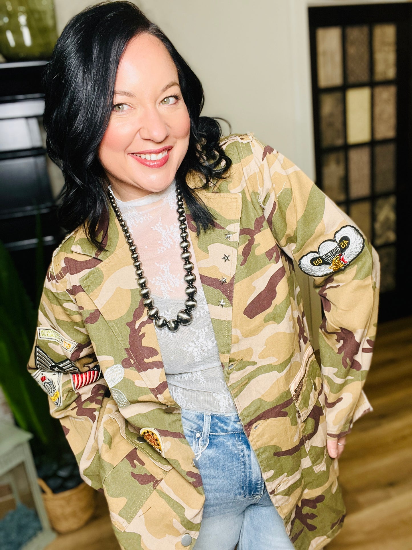 Gypsy Camo Patch Sleeve Blazer