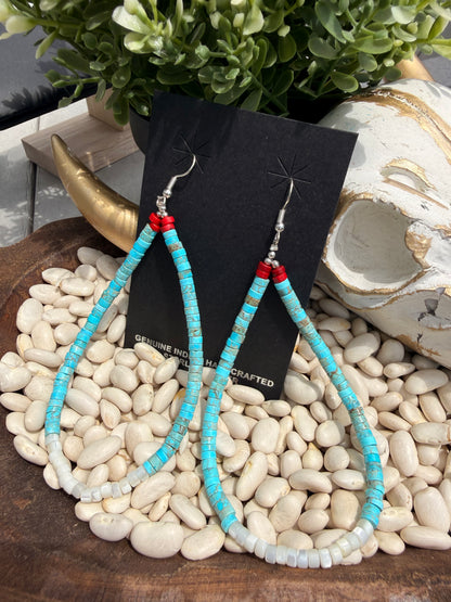 Miranda Thompson - Turquoise | Pearl | Coral Beaded Earrings