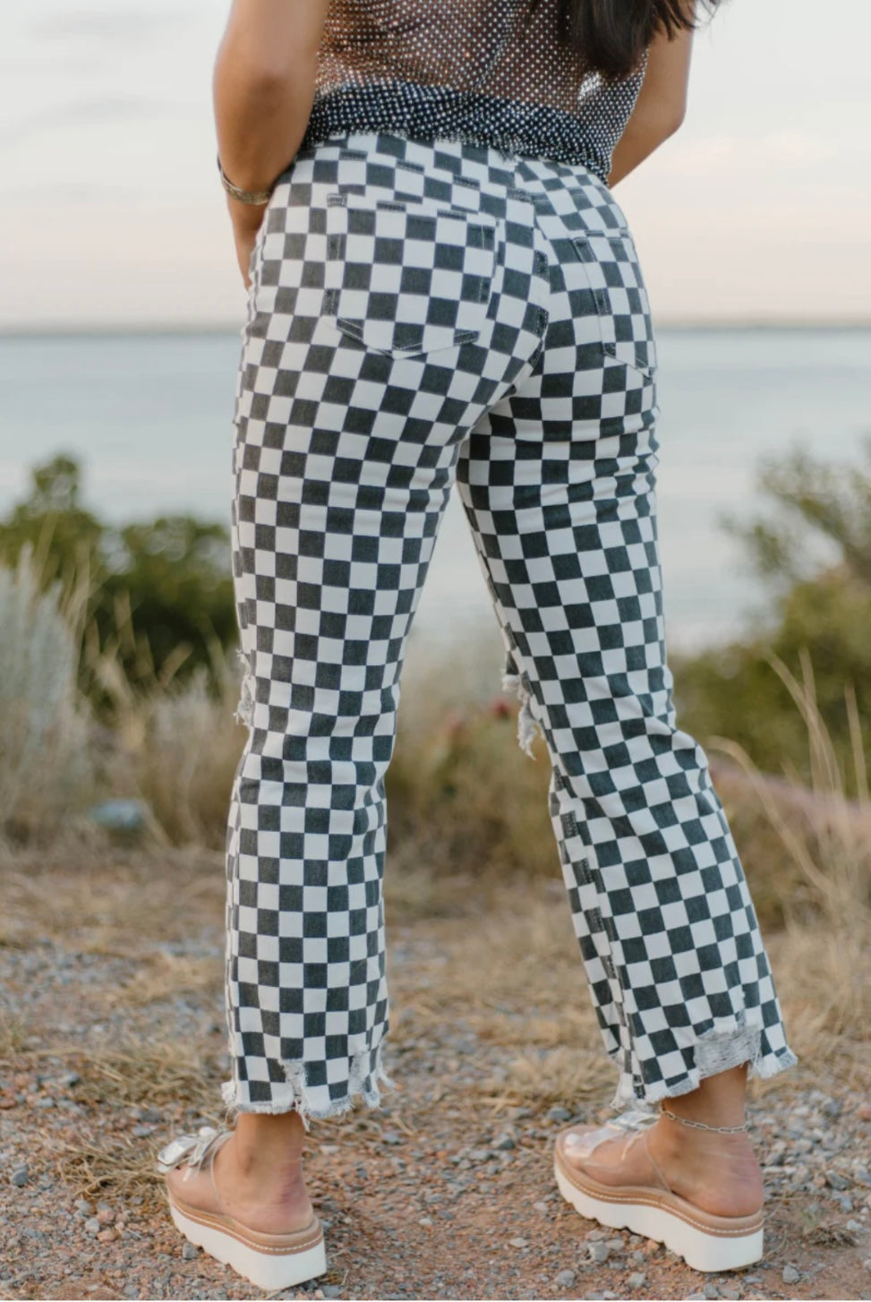 Round the Track Checkered Jeans