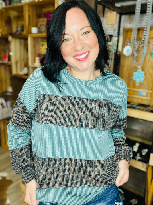Olive Urban Leopard Top