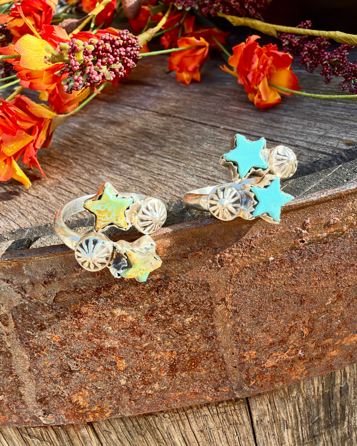 Turquoise Star Bypass Rings for sale