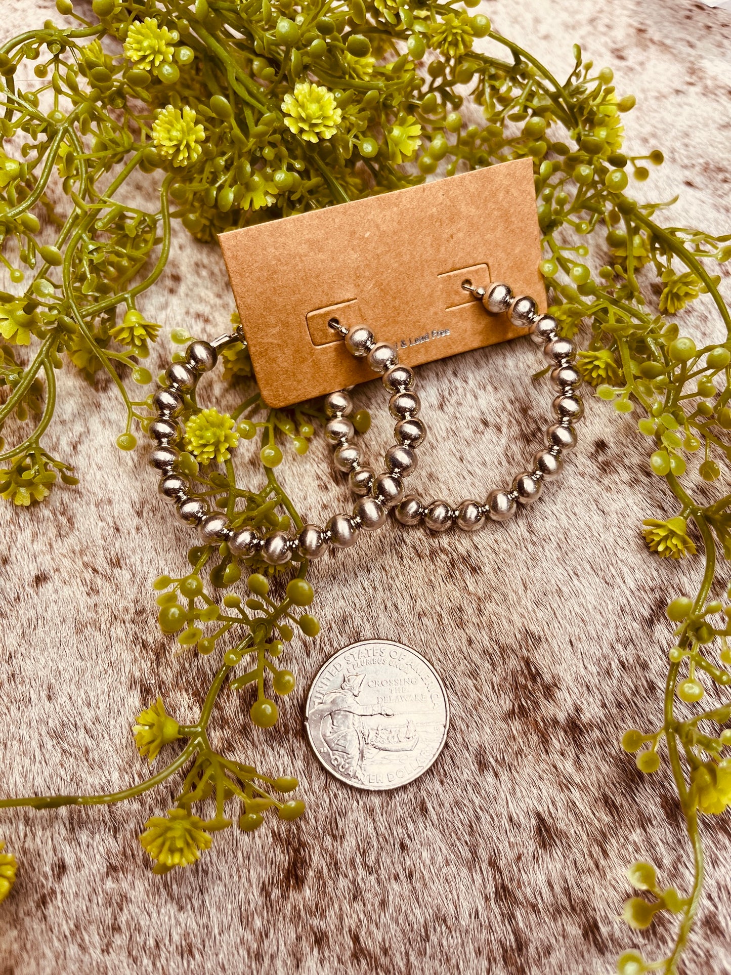 Western Pearl Hoop Earrings