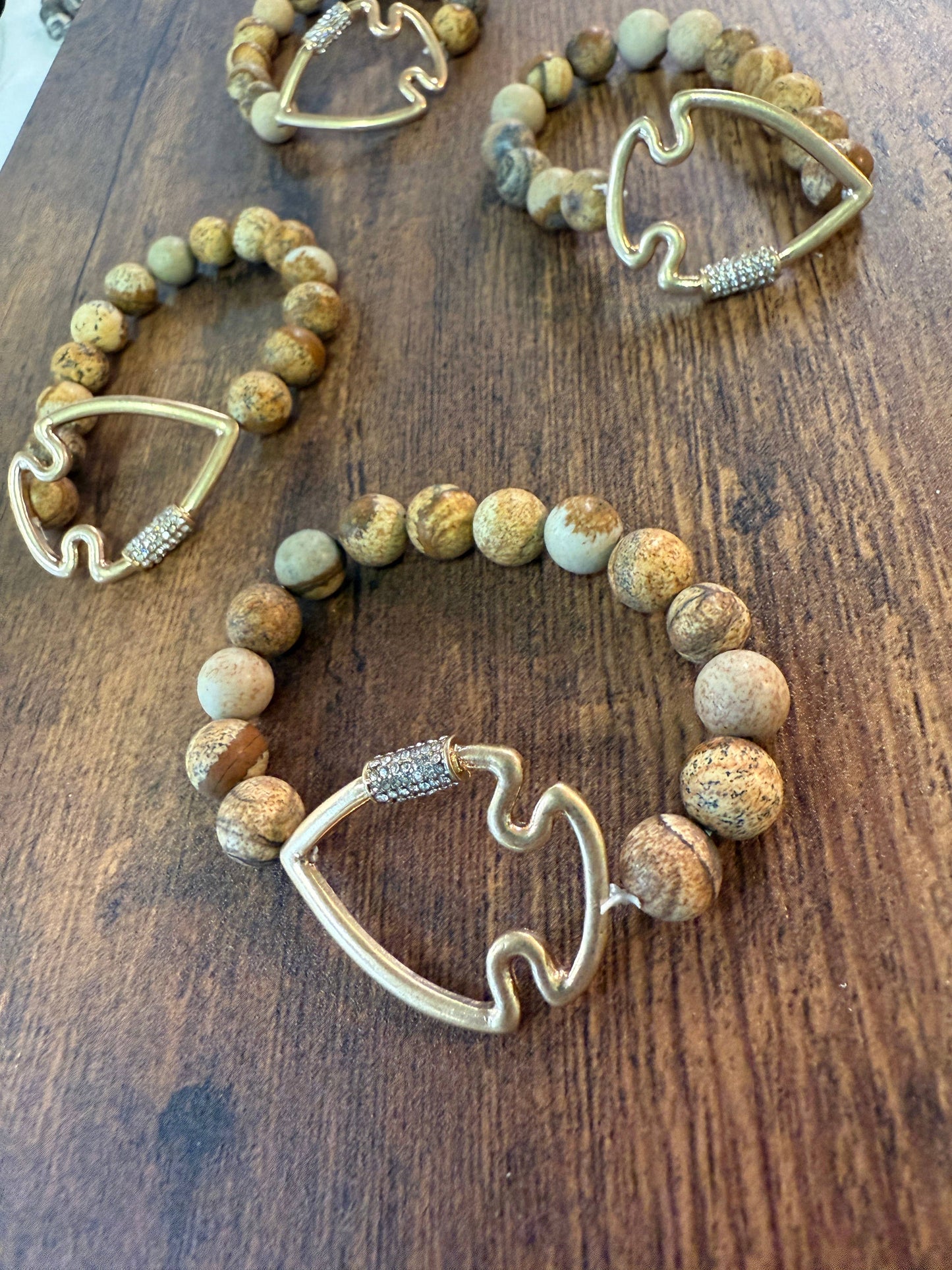Bling Arrowhead Chunky Stone Stretch Bracelet