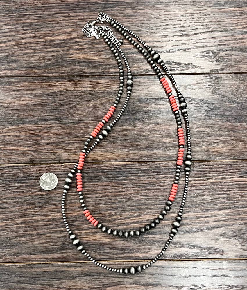 36" High Cotton Bead Necklace