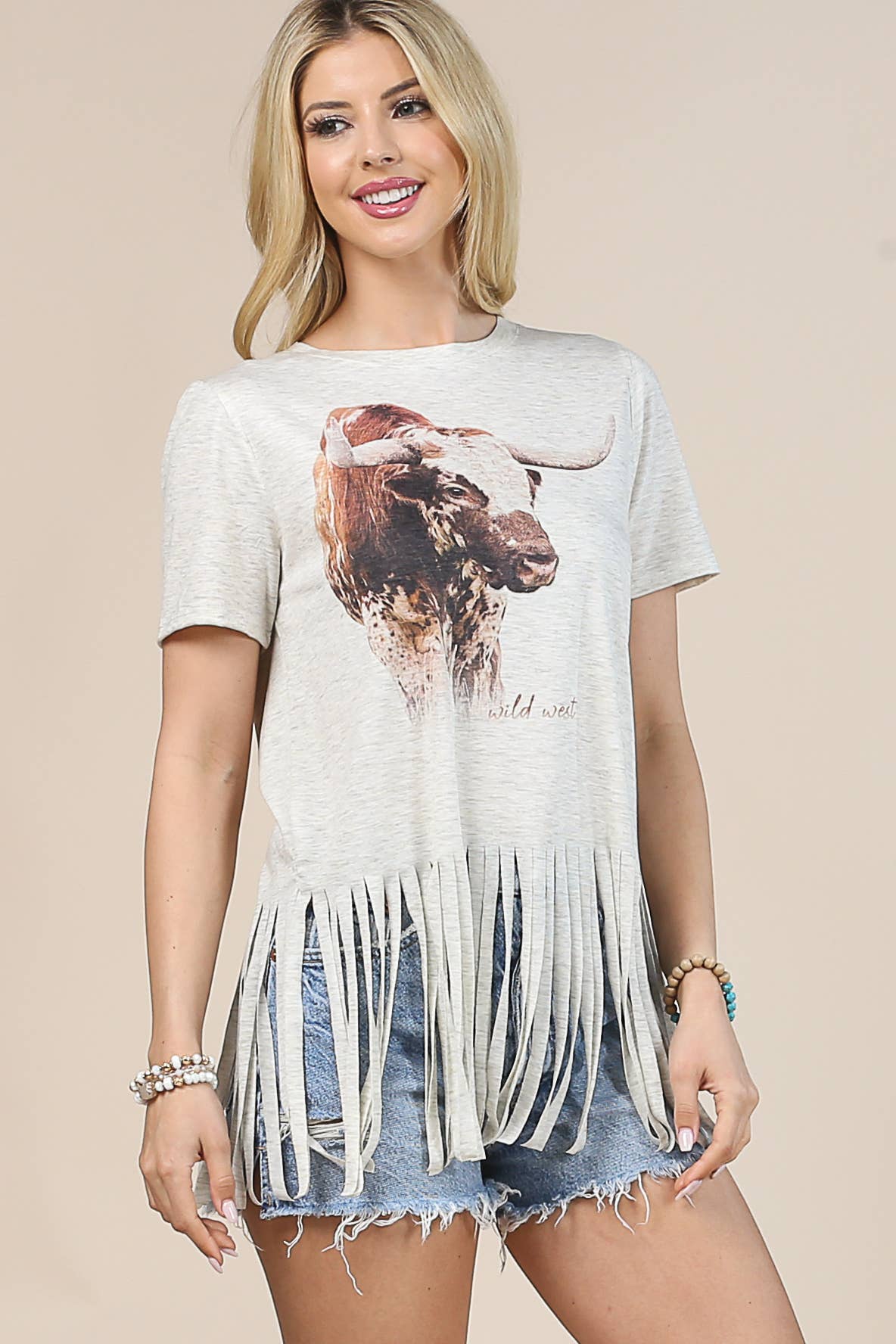 Ole Sam Longhorn Fringe Tee