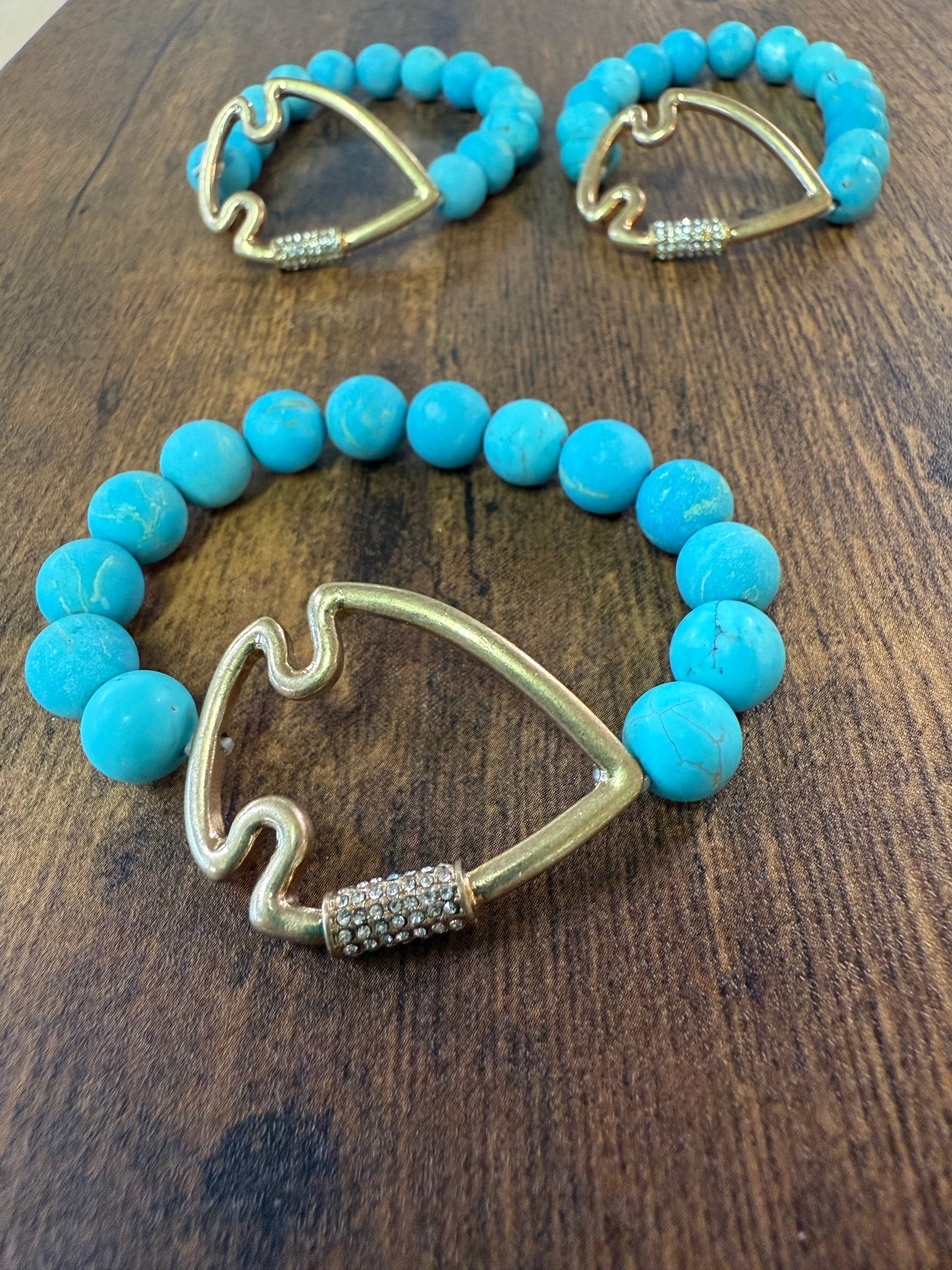 Bling Arrowhead Chunky Stone Stretch Bracelet