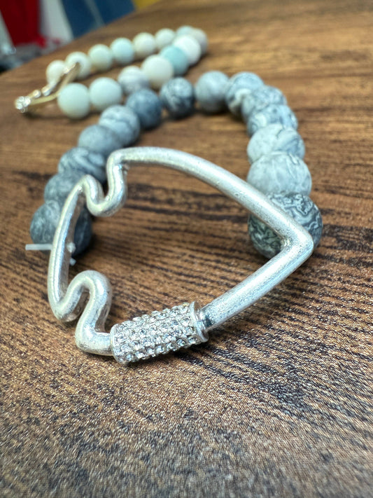 Bling Arrowhead Chunky Stone Stretch Bracelet