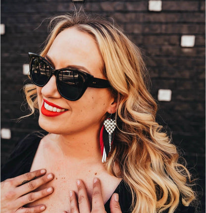 Checked Out Fringe | Mint Earrings