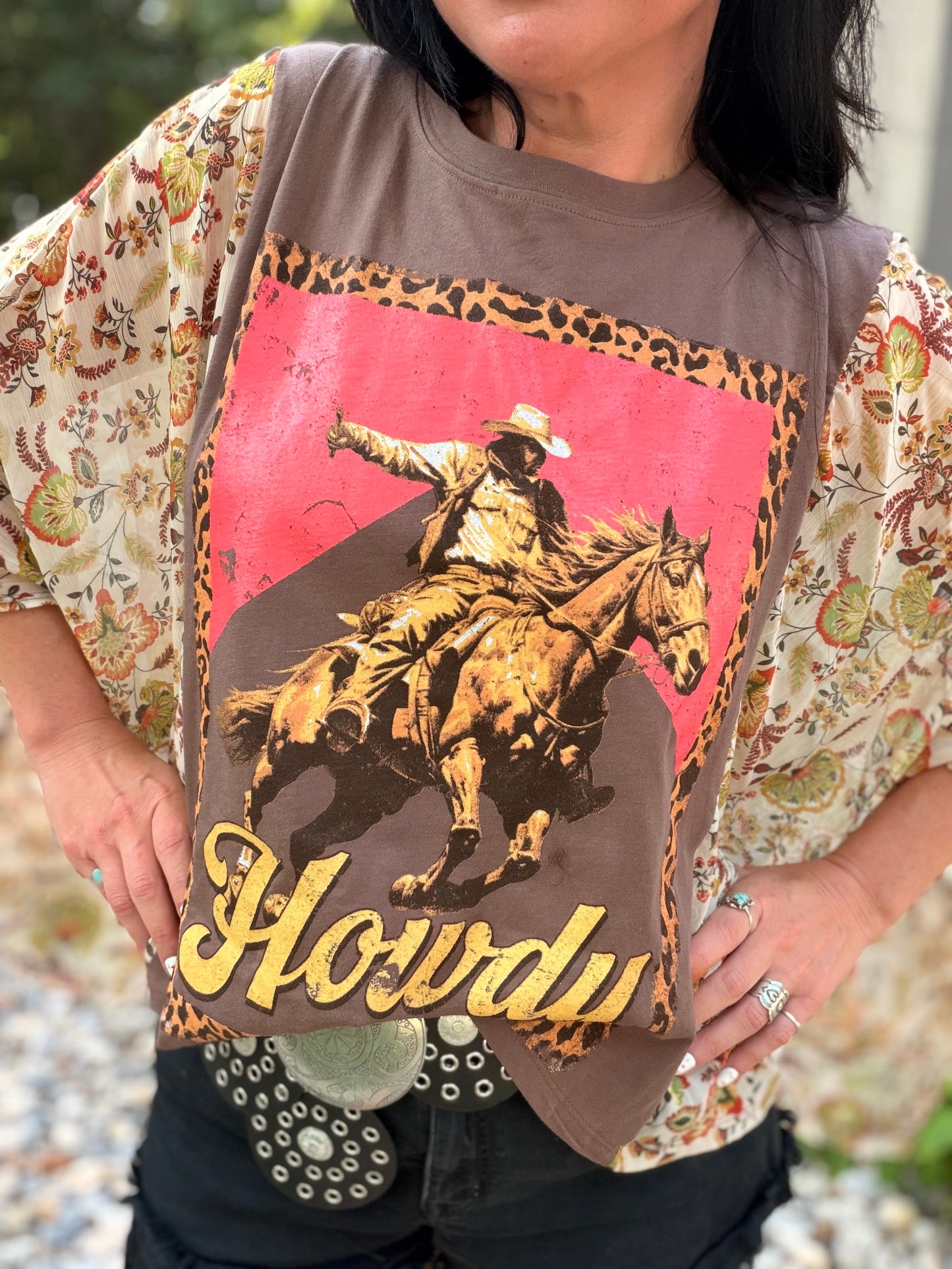 Howdy Western Cowboy Kantha Style Top