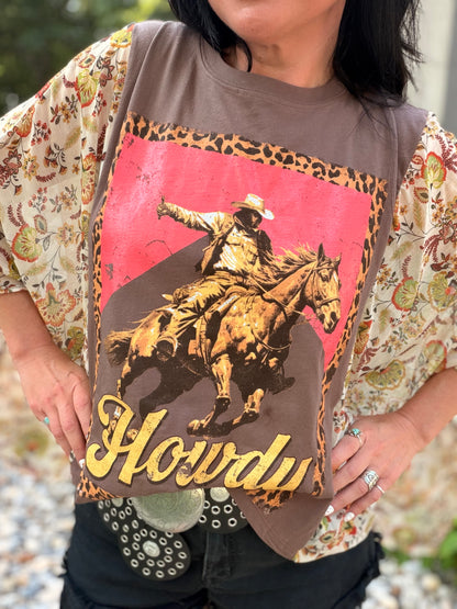 Howdy Western Cowboy Kantha Style Top