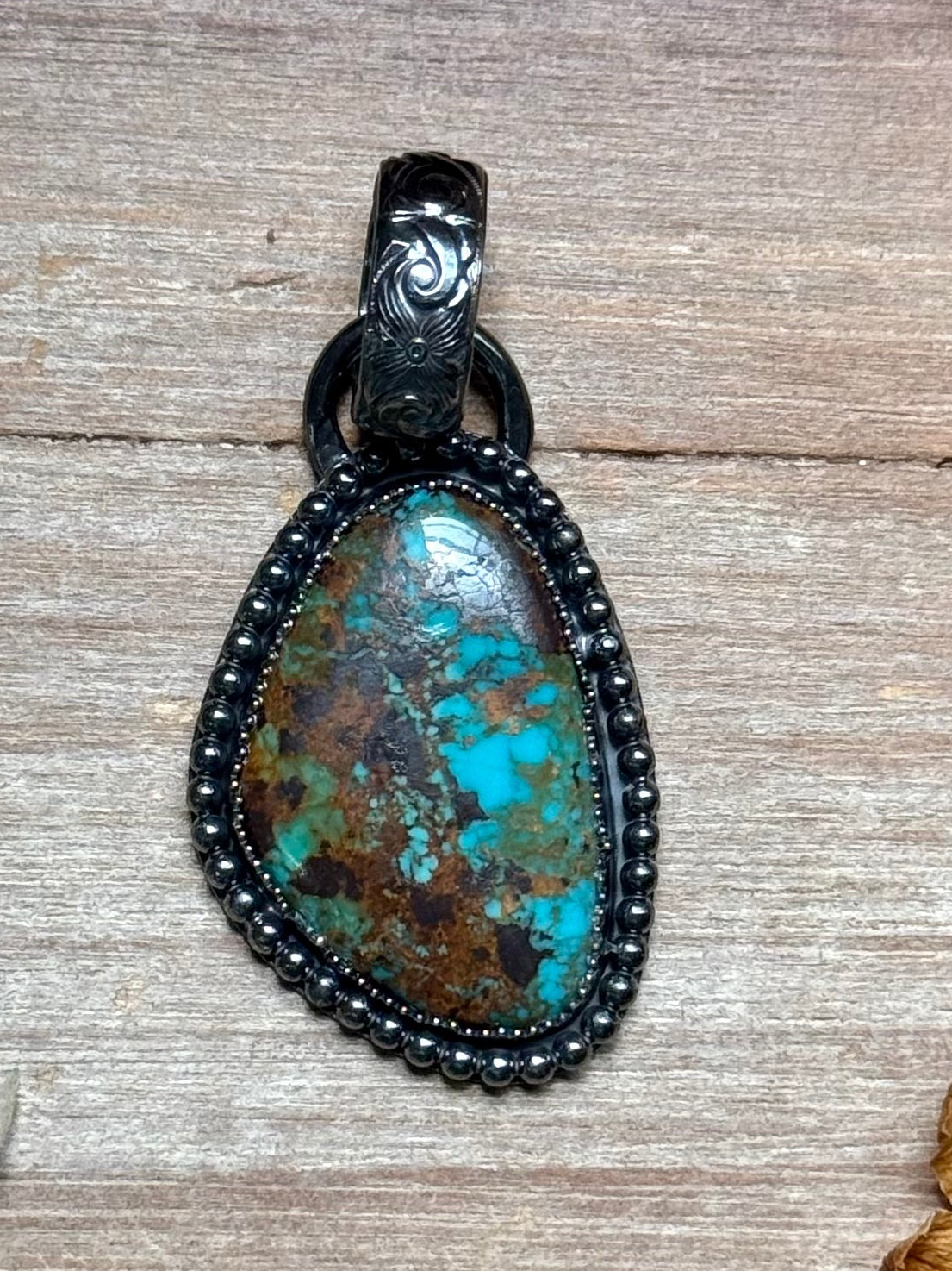 MJ Freeform Turquoise Pendant – Sterling Silver