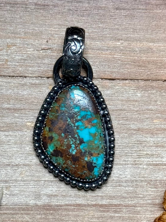 MJ Freeform Turquoise Pendant – Sterling Silver