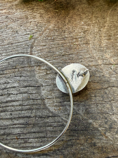 Stone 2" Hoop Earrings