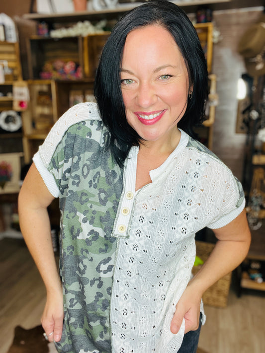 Camo Lace Calgary Top