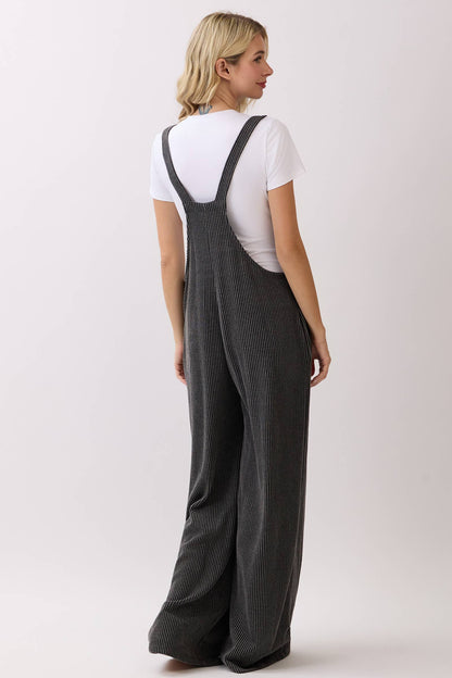 Smokey Rib Wide Leg Overall