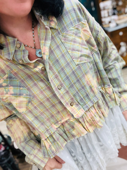 Laced Up in Plaid Bleached Flannel