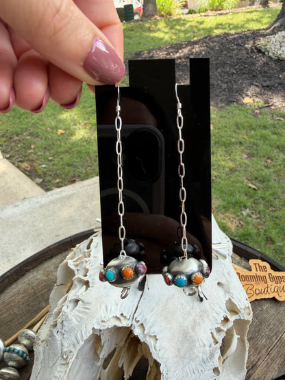 Monica Smith  4" Blossom Earrings